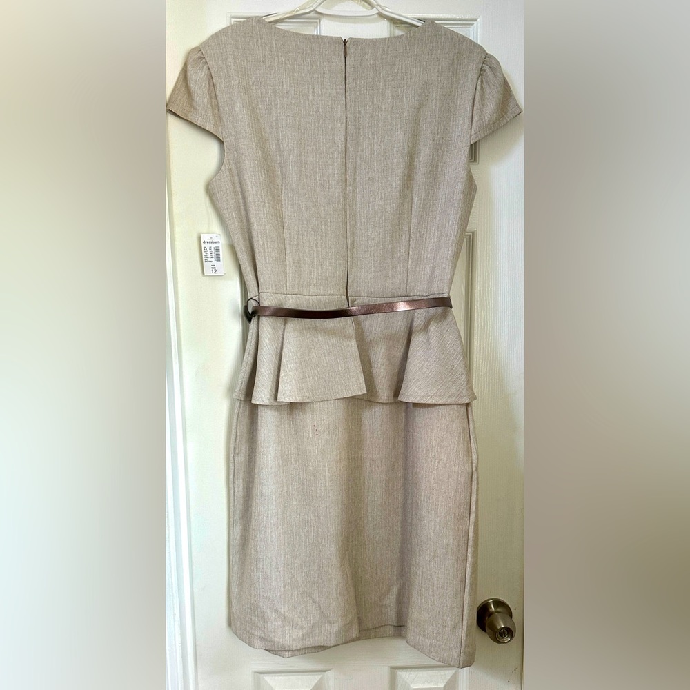 Dress Barn Cap Sleeve Belted Dress - Picture 2 of 12